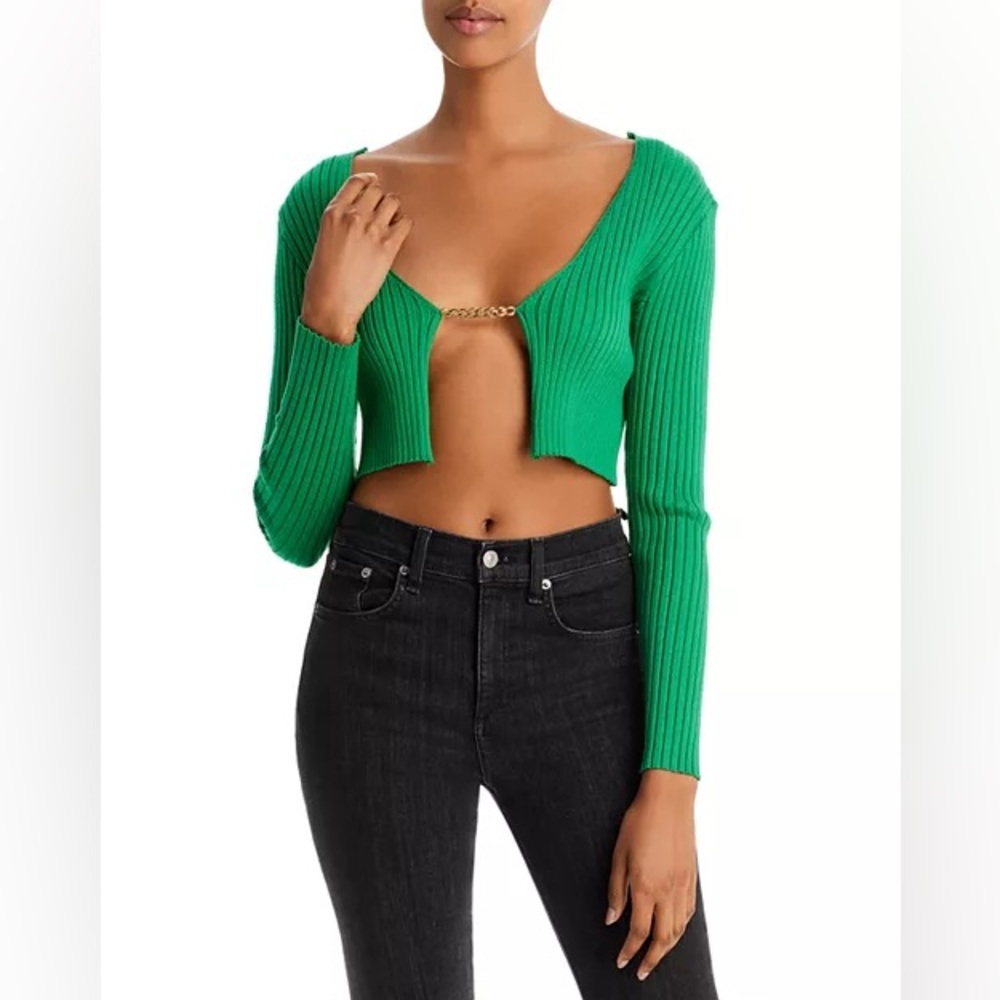 NWOT FORE for Bloomingdale’s chain knit crop sweater size small